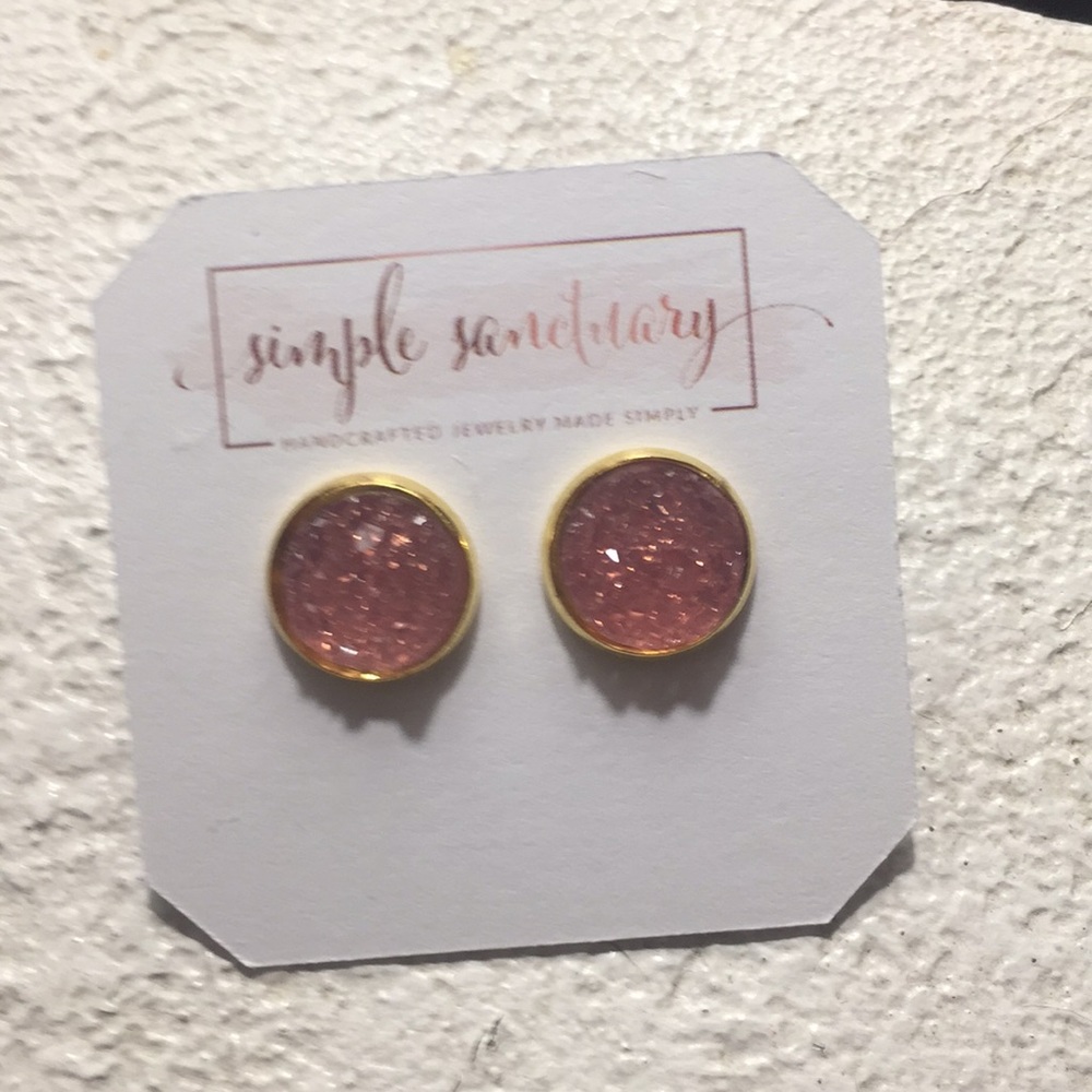 Rose pink jewel studs